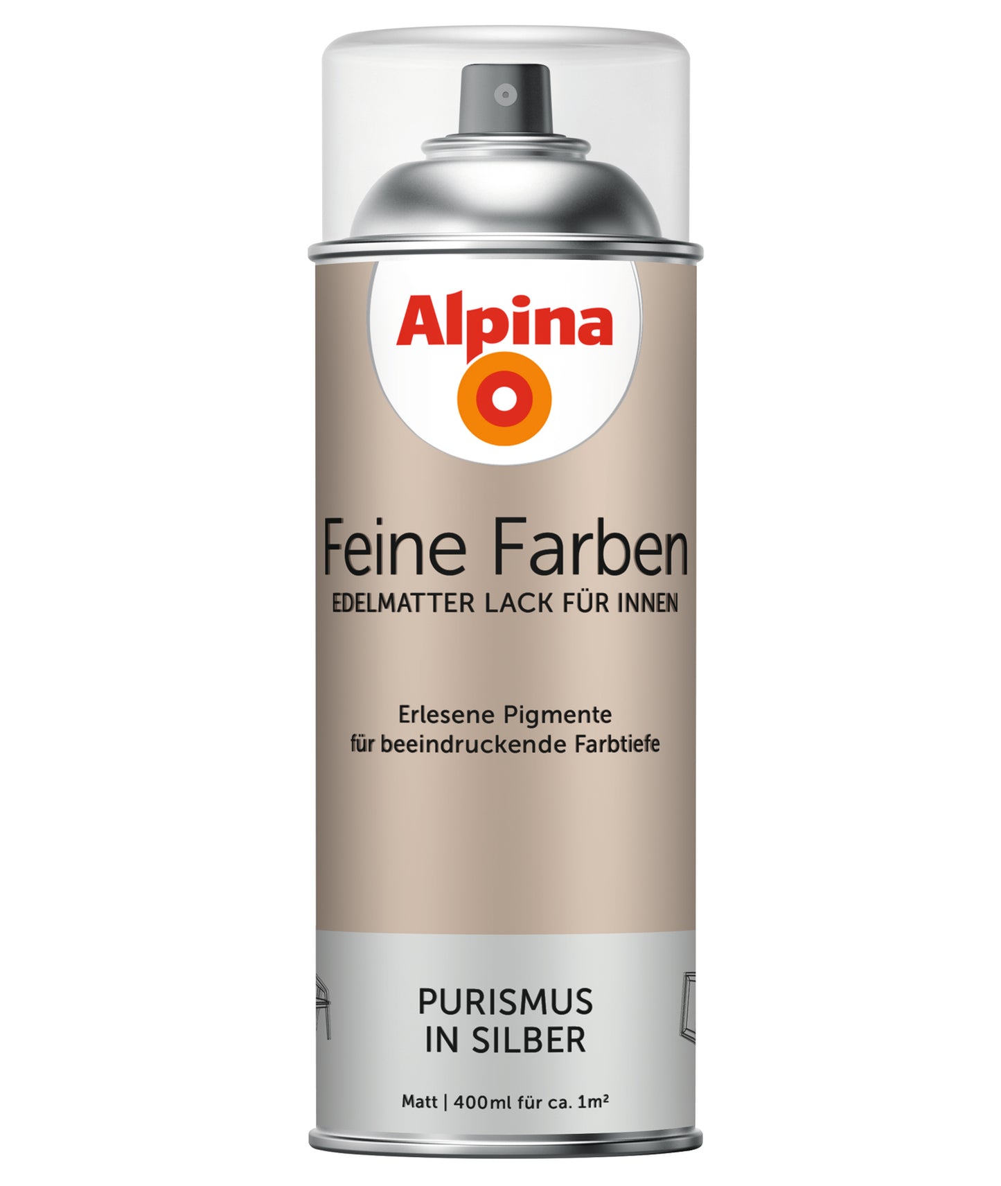Alpina Feine Farben Sprühlack Purismus in Silber 400ml