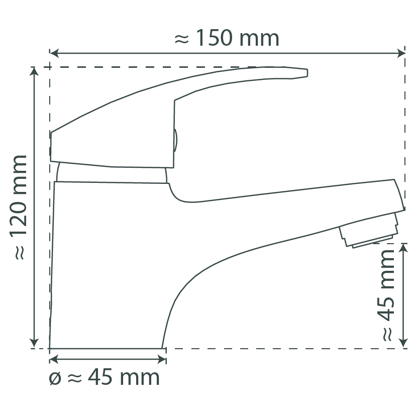 ORAZI Waschtischarmatur Niederdruck, Chrom