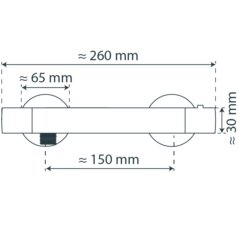 VICO Thermostat Duscharmatur, Chrom