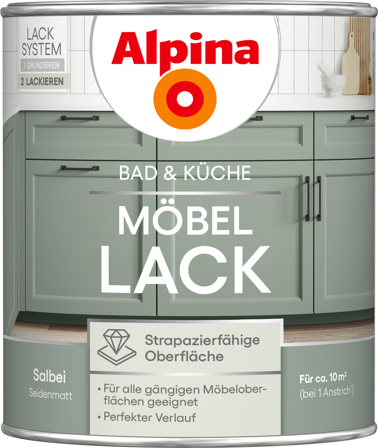 Alpina Bad & Küche Möbel-Lack Salbei SM 0,75L