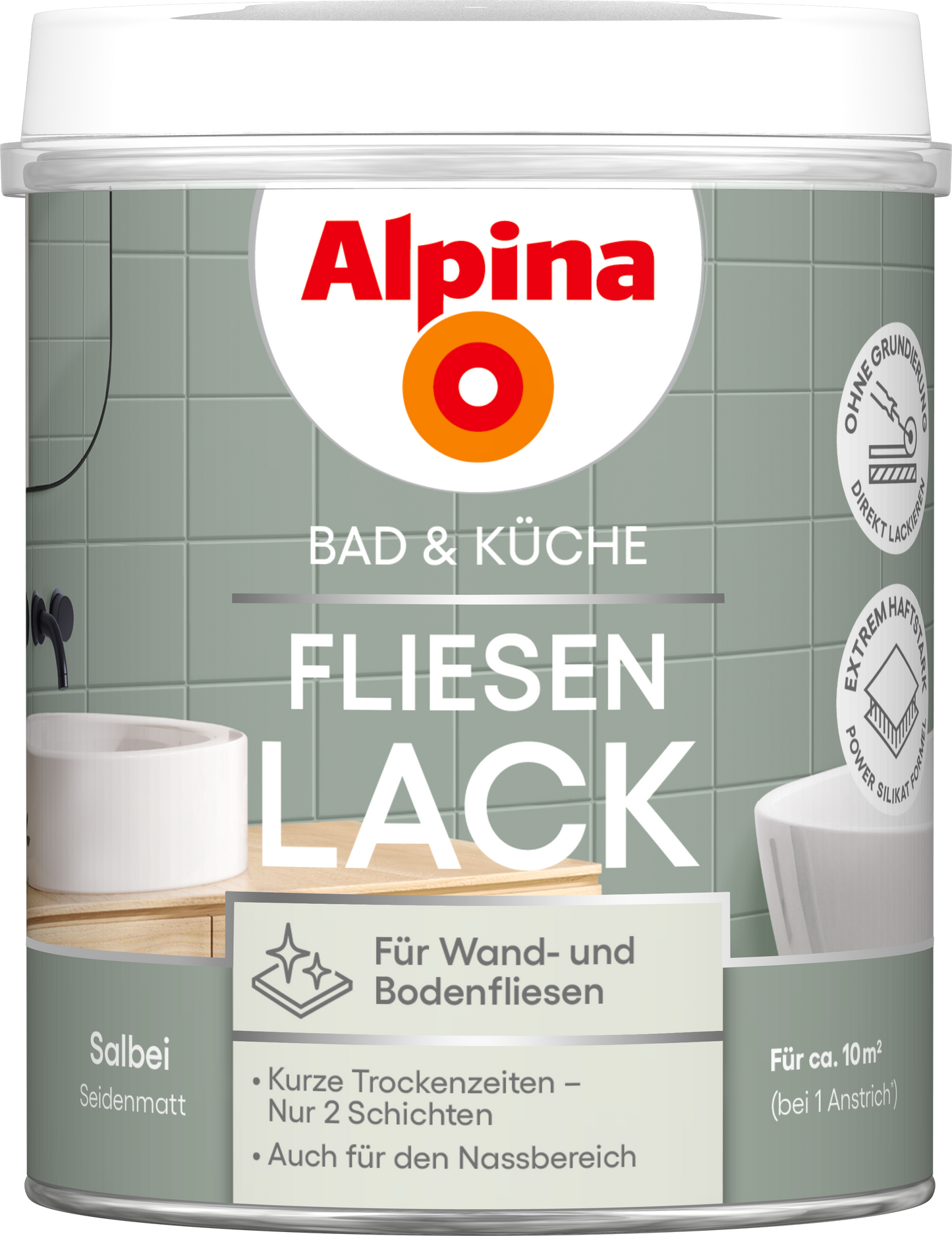 Alpina Bad & Küche Fliesen-Lack Salbei SM 750ml