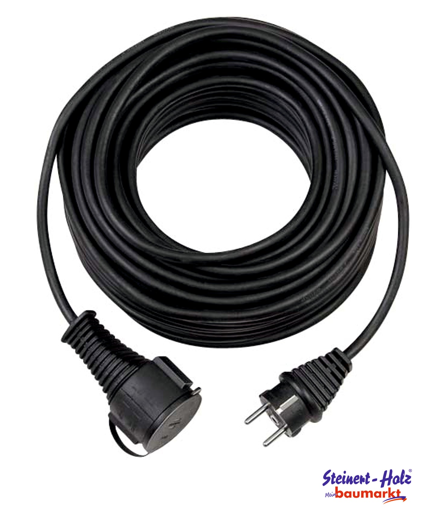 Verl.-Kabel BREMAXX 10m schwarz matt N05V3V3-F3G1,5 - Stecker u. Kupplung