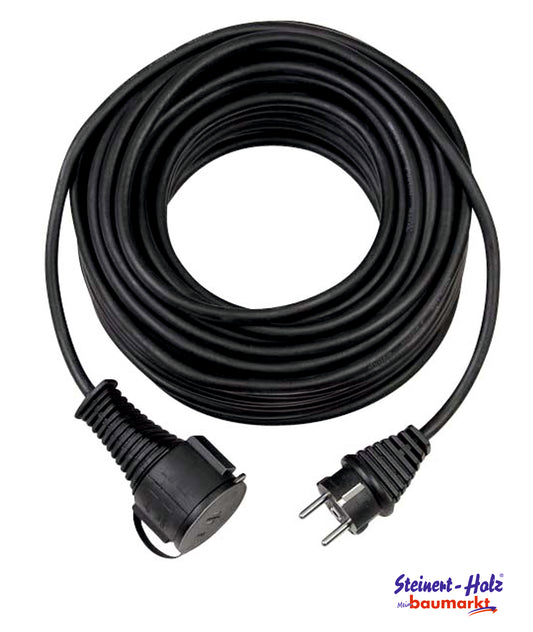 Verl.-Kabel BREMAXX 10m schwarz matt N05V3V3-F3G1,5 - Stecker u. Kupplung