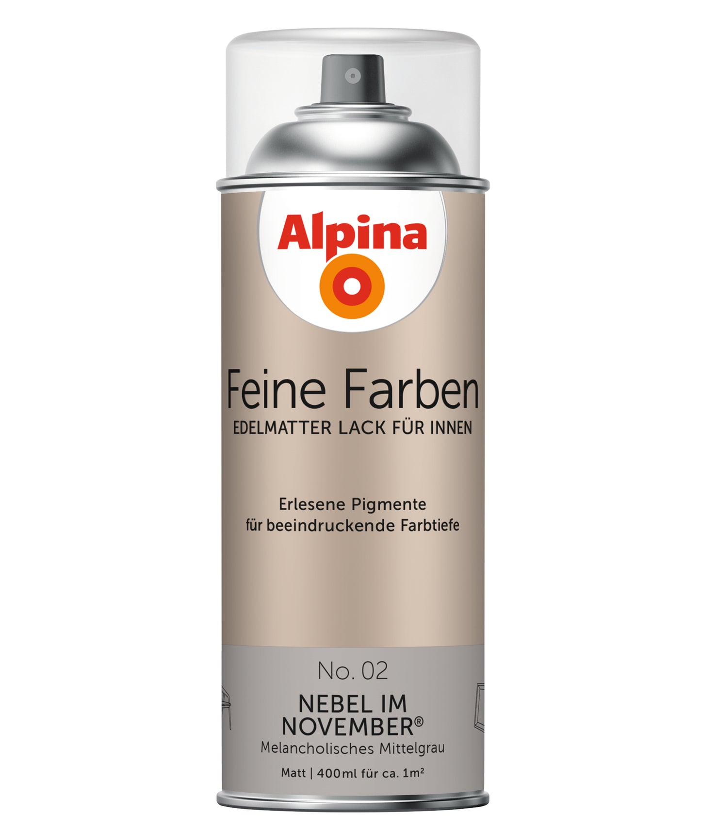 Alpina Feine Farben Sprühlack No. 02 Nebel im November® edelmatt 400ml