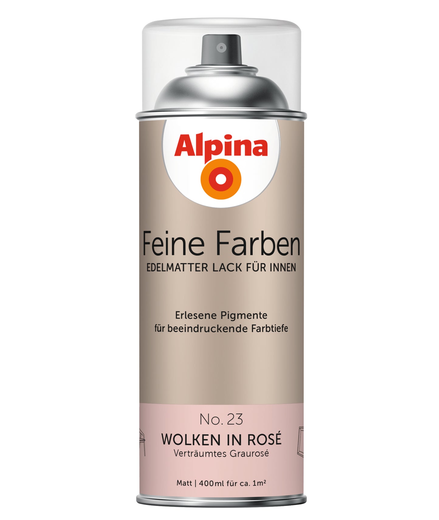 Alpina Feine Farben Sprühlack No. 23 Wolken in Rosé edelmatt 400ml