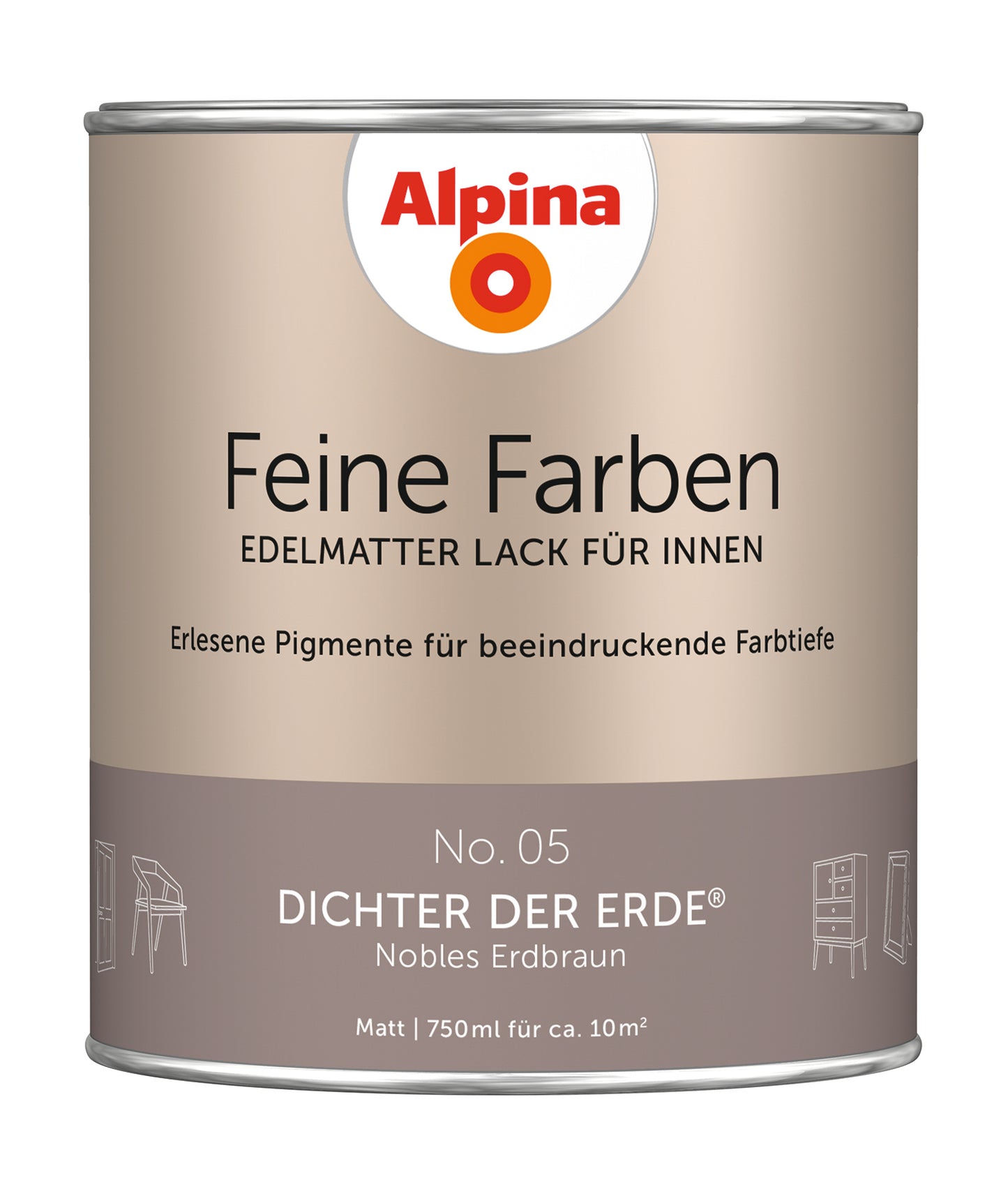 Alpina Feine Farben Lack No. 05 Dichter der Erde® edelmatt 750ml
