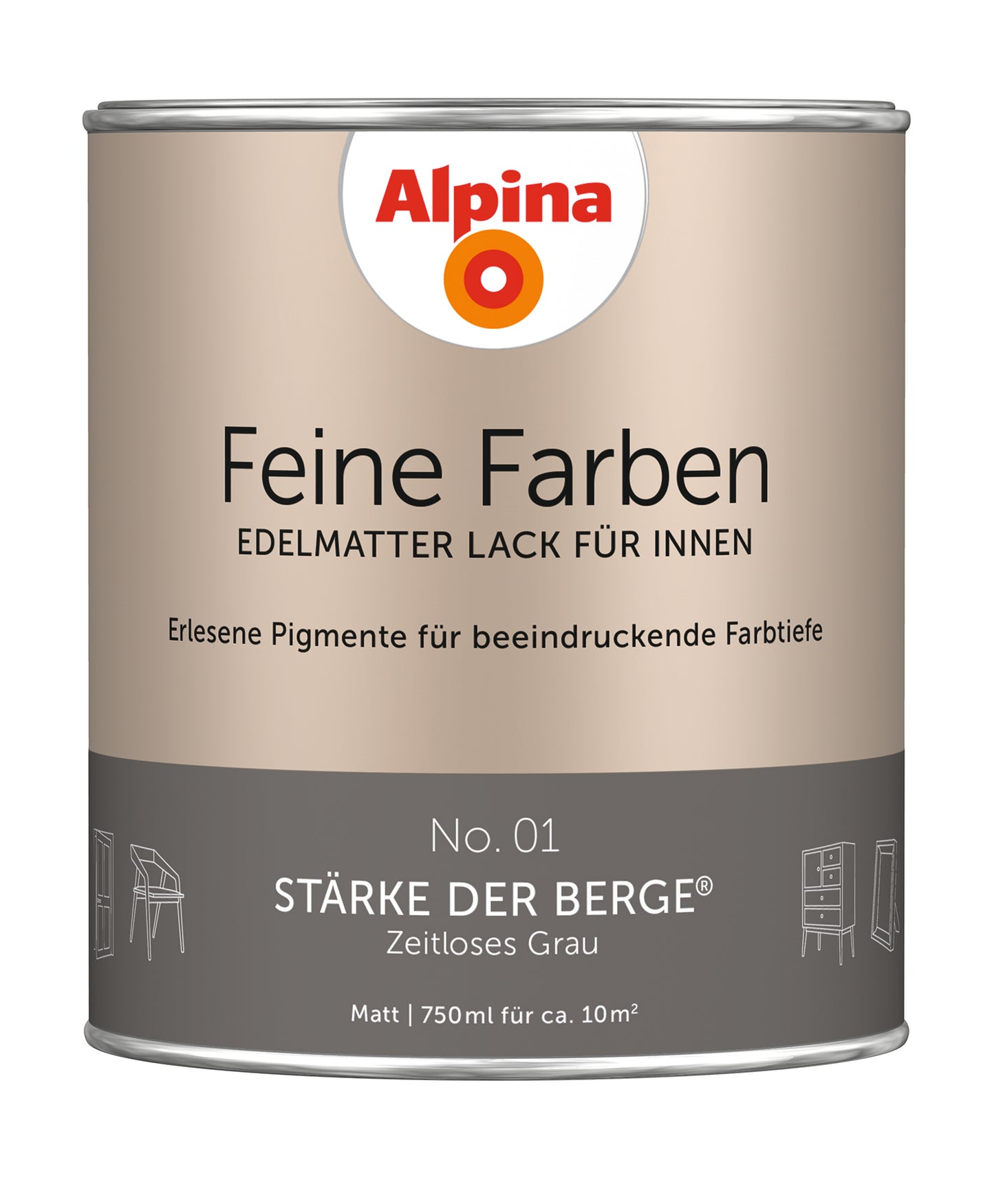 Alpina Feine Farben Lack No. 01 Stärke der Berge® edelmatt 750ml
