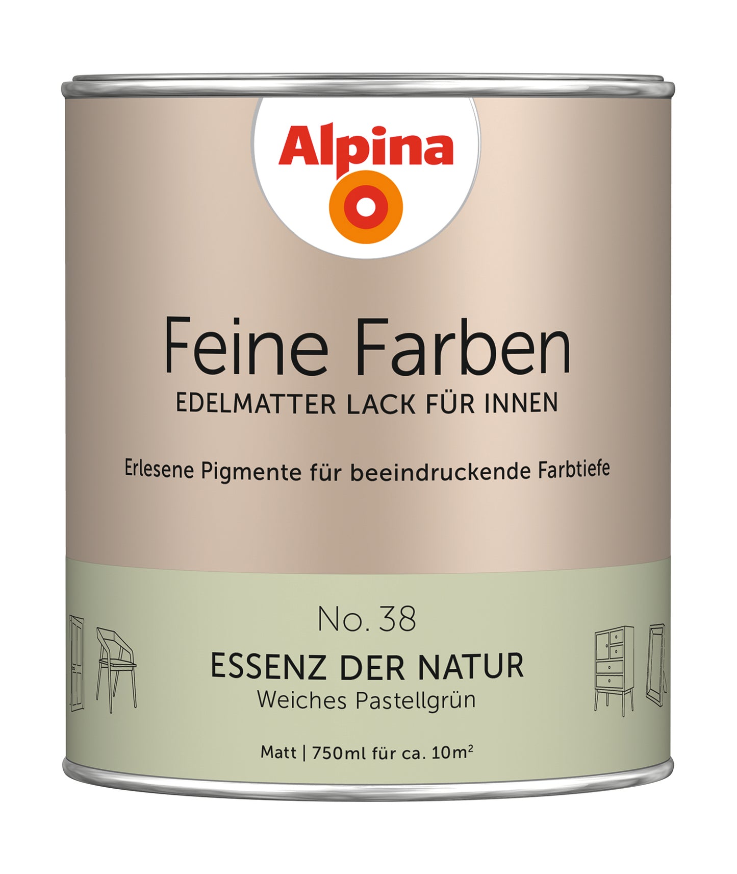 Alpina Feine Farben Lack No. 38 Essenz der Natur edelmatt 750ml