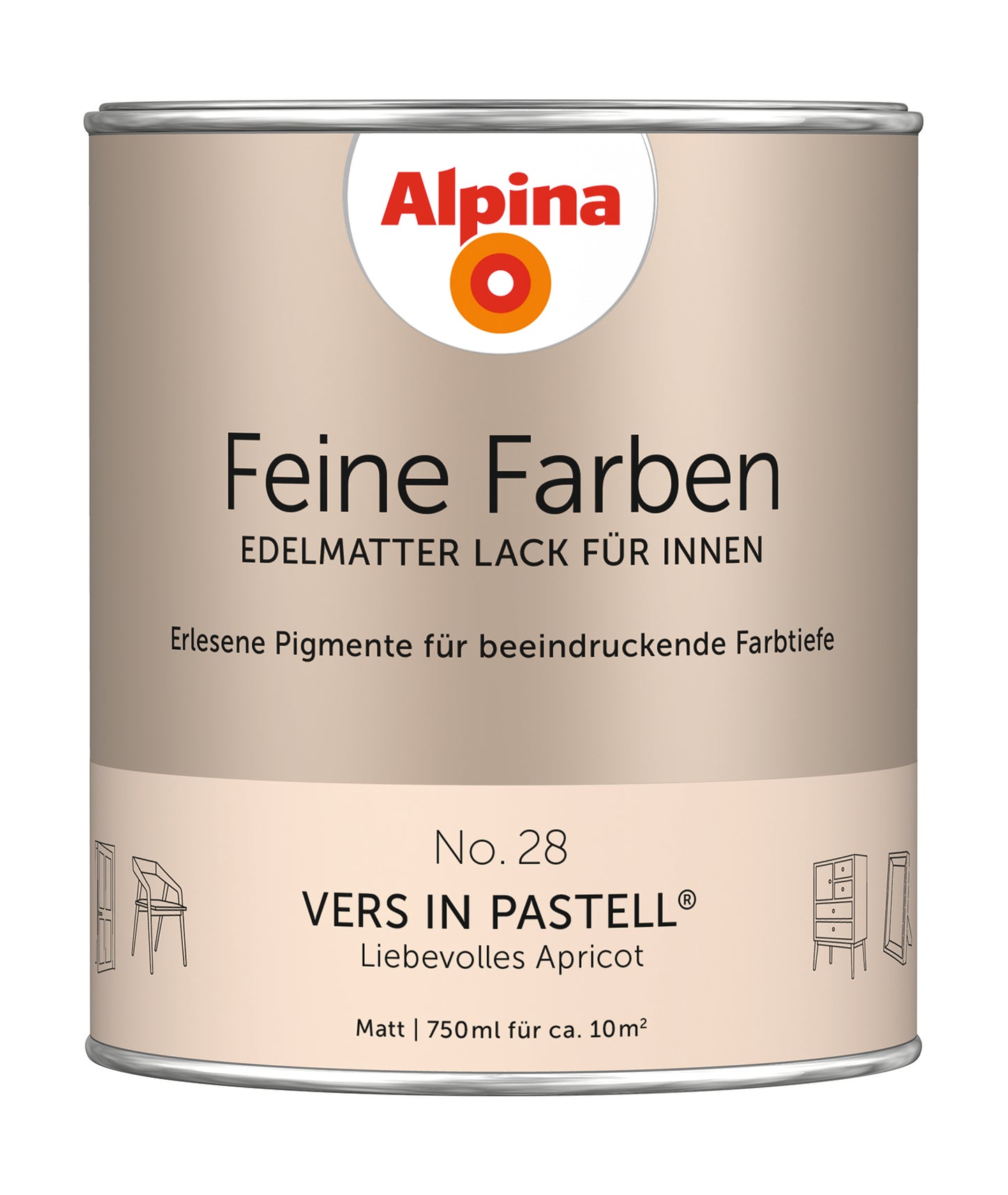Alpina Feine Farben Lack No. 28 Vers in Pastell® edelmatt 750ml