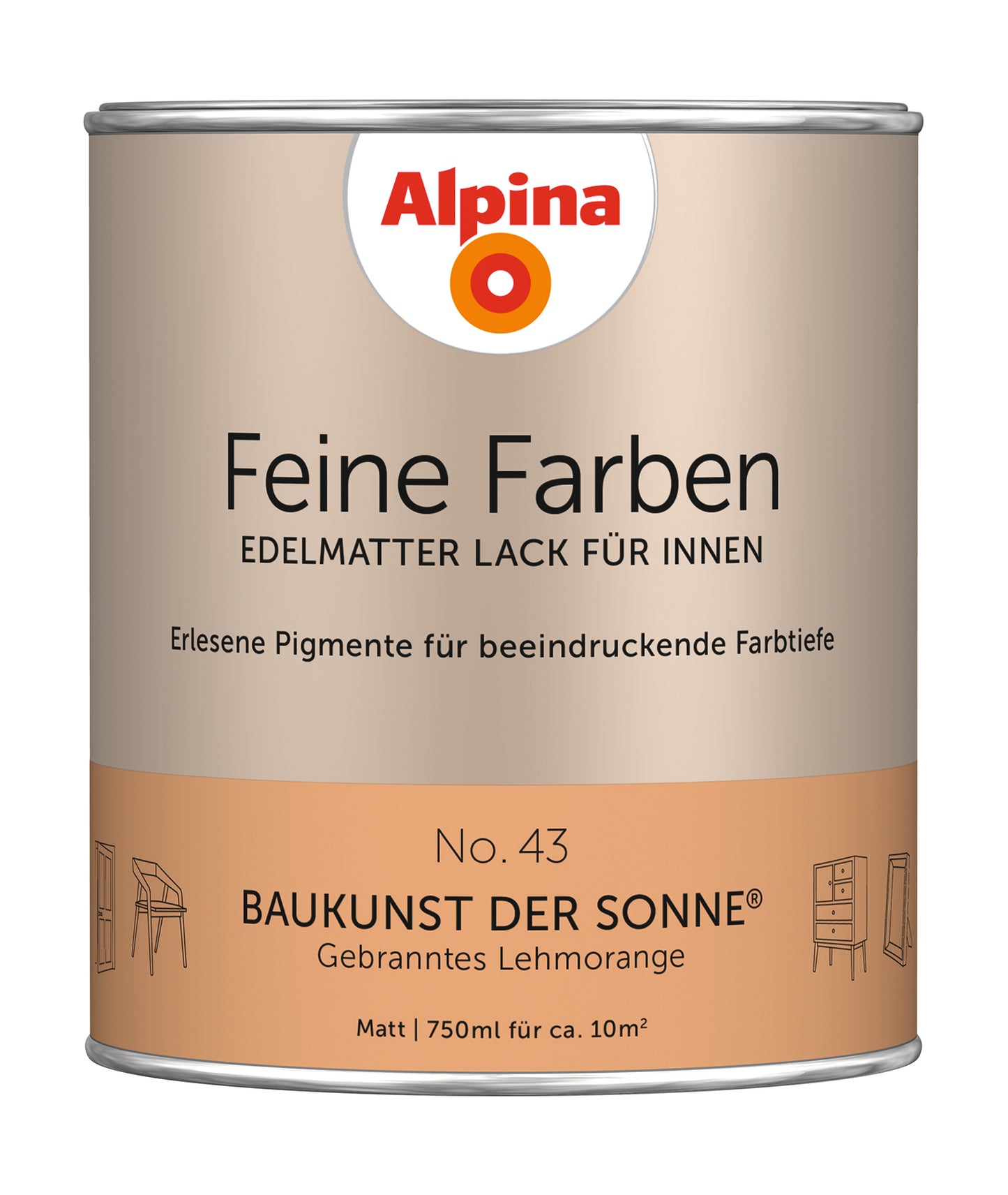 Alpina Feine Farben Lack No. 43 Baukunst der Sonne® edelmatt 750ml