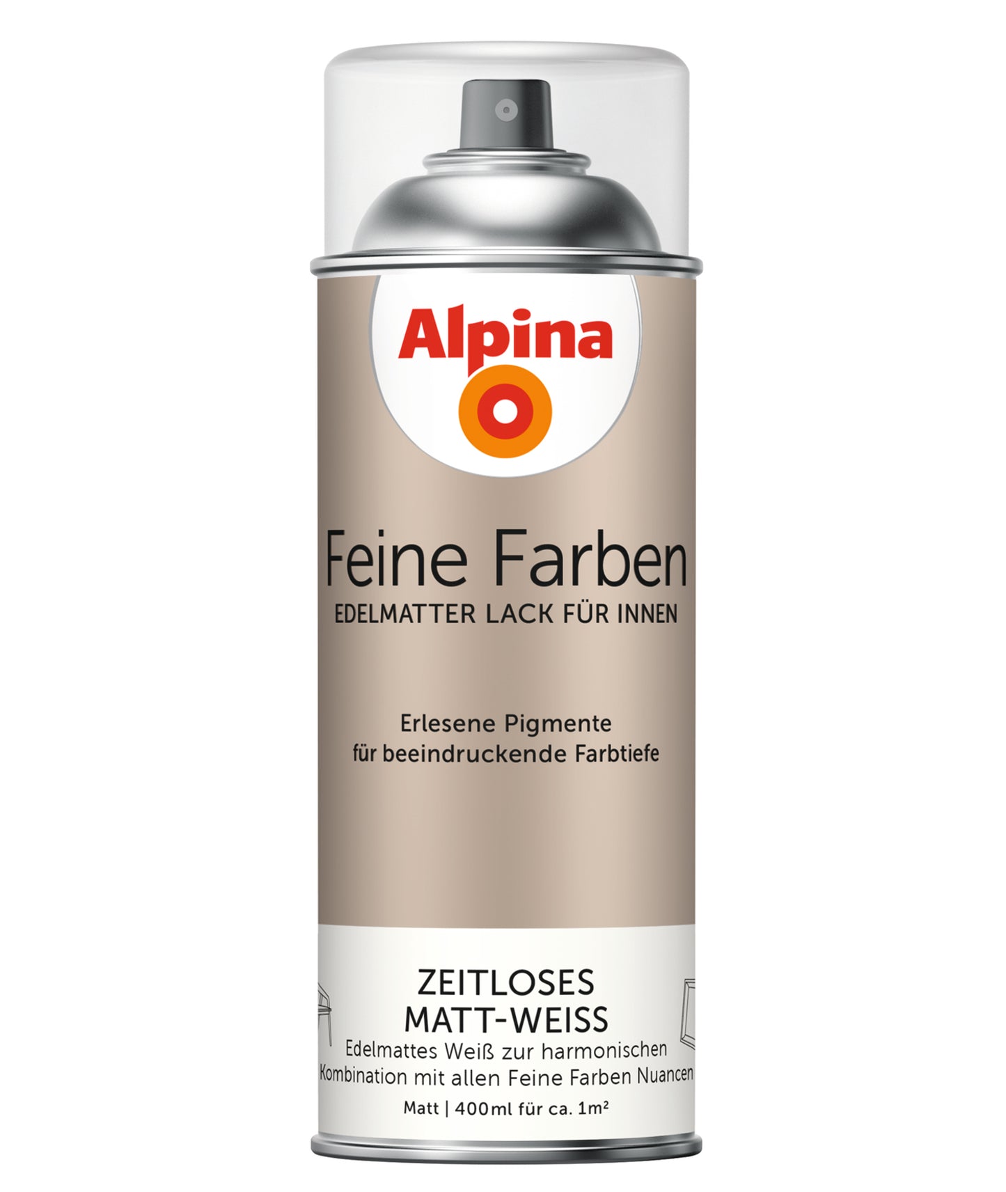 Alpina Feine Farben Sprühlack Zeitloses Matt-Weiss edelmatt 400ml