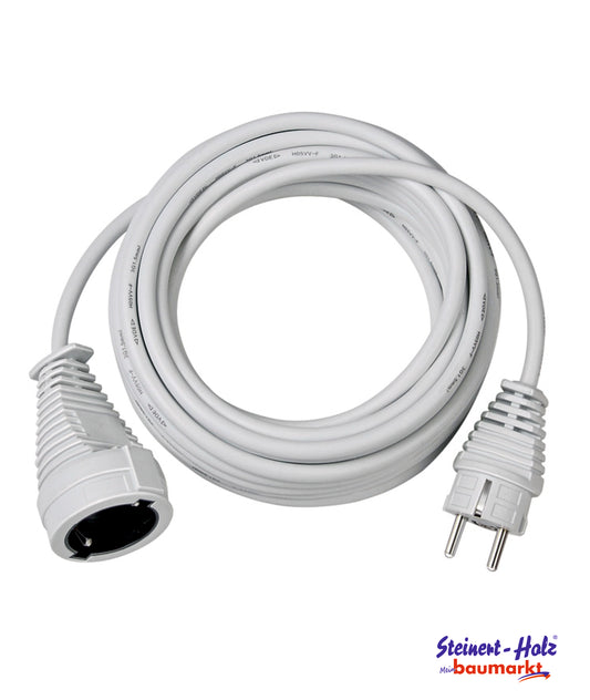 Verlängerungskabel 5m H05VV-F3G1,5 weiss