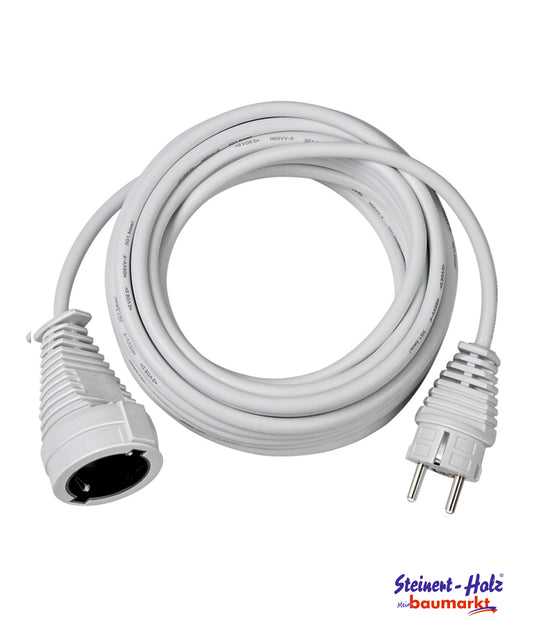 Verlängerungskabel 10m H05VV-F3G1,5 weiss