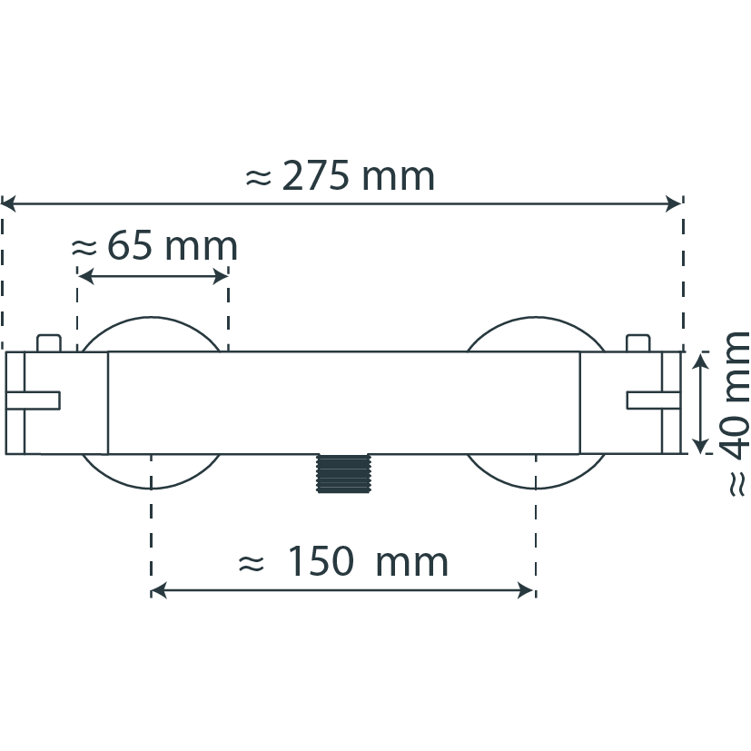 LONDON Thermostat Duscharmatur, Chrom