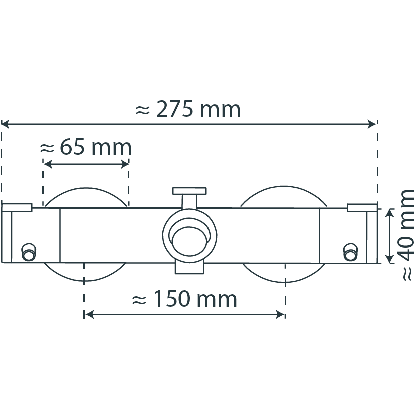 LONDON Thermostat Wannenfüllarmatur, Chrom