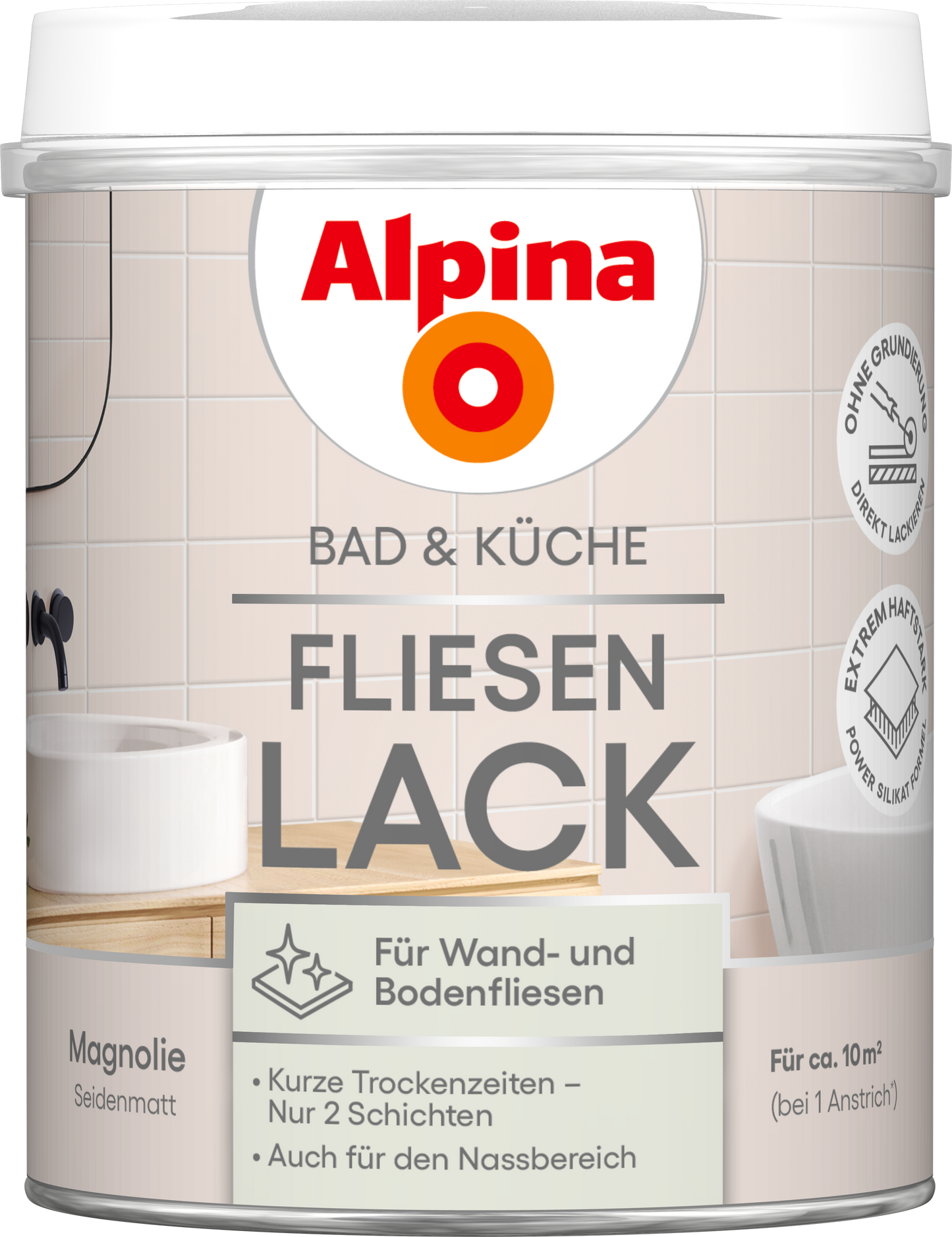 Alpina Bad & Küche Fliesen-Lack Magnolie SM 750ml