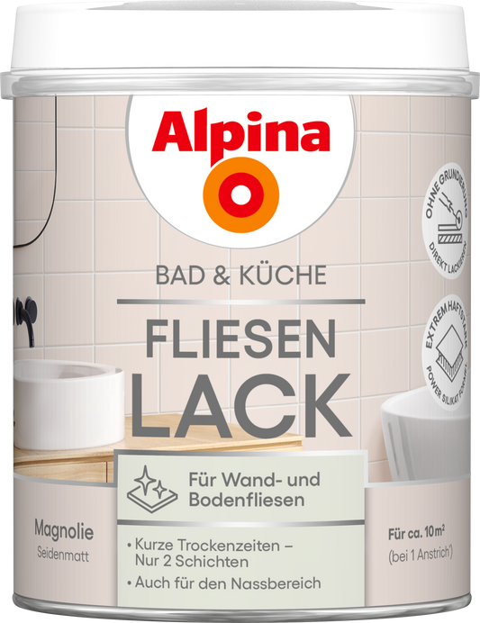Alpina Bad & Küche Fliesen-Lack Magnolie SM 750ml