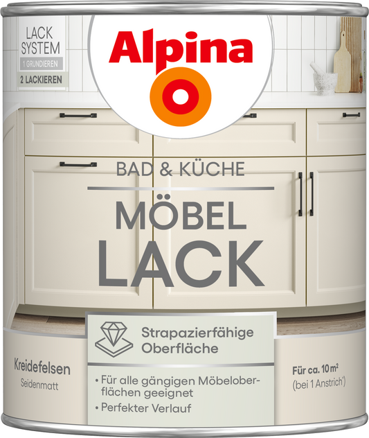 Alpina Bad & Küche Möbel-Lack Kreidefelsen SM 0,75L