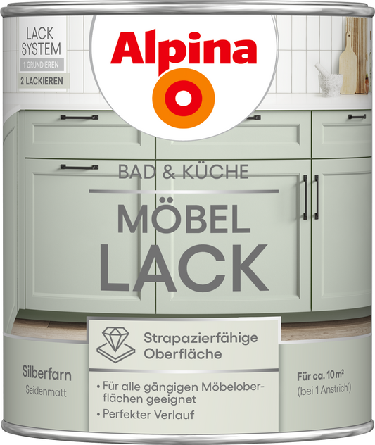 Alpina Bad & Küche Möbel-Lack Silberfarn SM 0,75L
