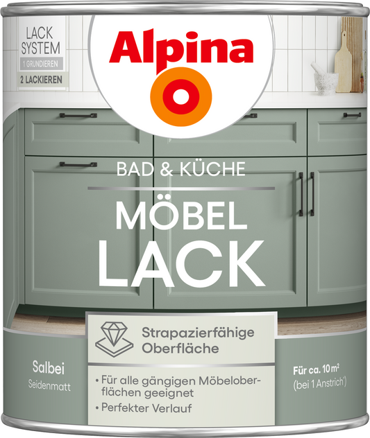 Alpina Bad & Küche Möbel-Lack Salbei SM 0,75L