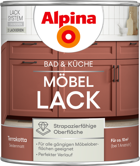 Alpina Bad & Küche Möbel-Lack Terrakotta SM 0,75L