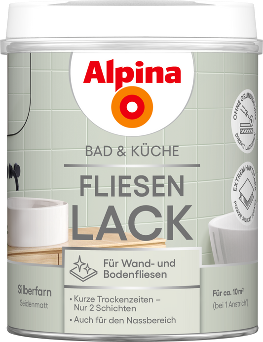 Alpina Bad & Küche Fliesen-Lack Silberfarn SM 750ml