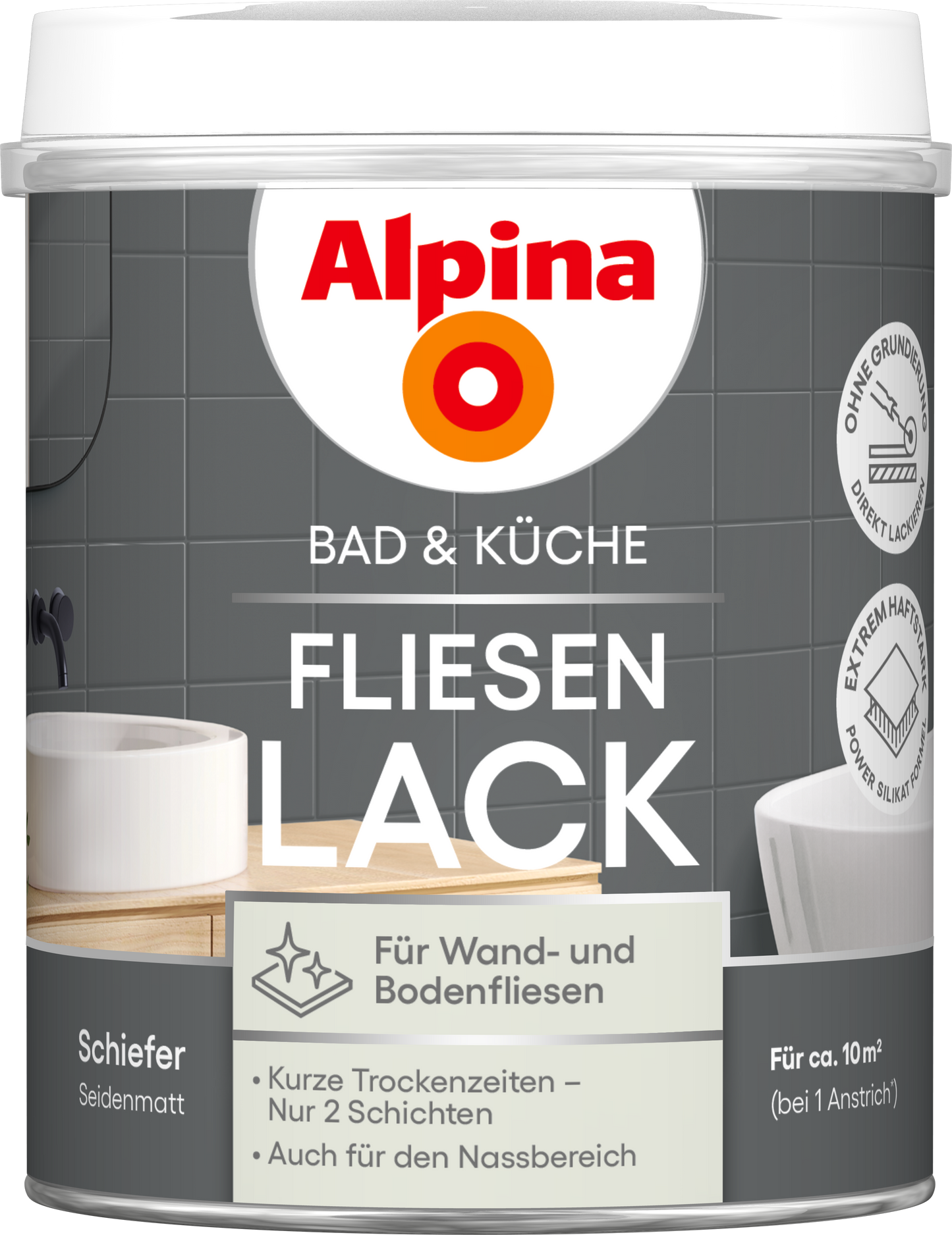 Alpina Bad & Küche Fliesen-Lack Schiefer SM 750ml