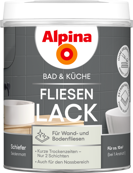 Alpina Bad & Küche Fliesen-Lack Schiefer SM 750ml