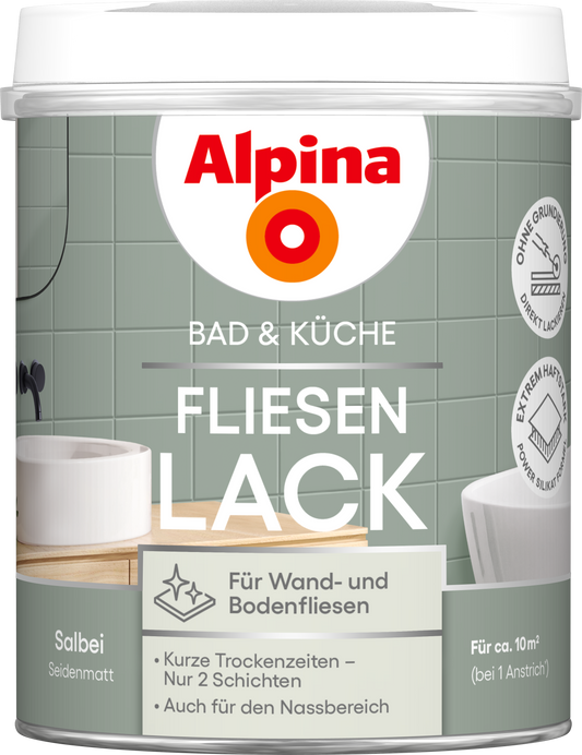 Alpina Bad & Küche Fliesen-Lack Salbei SM 750ml