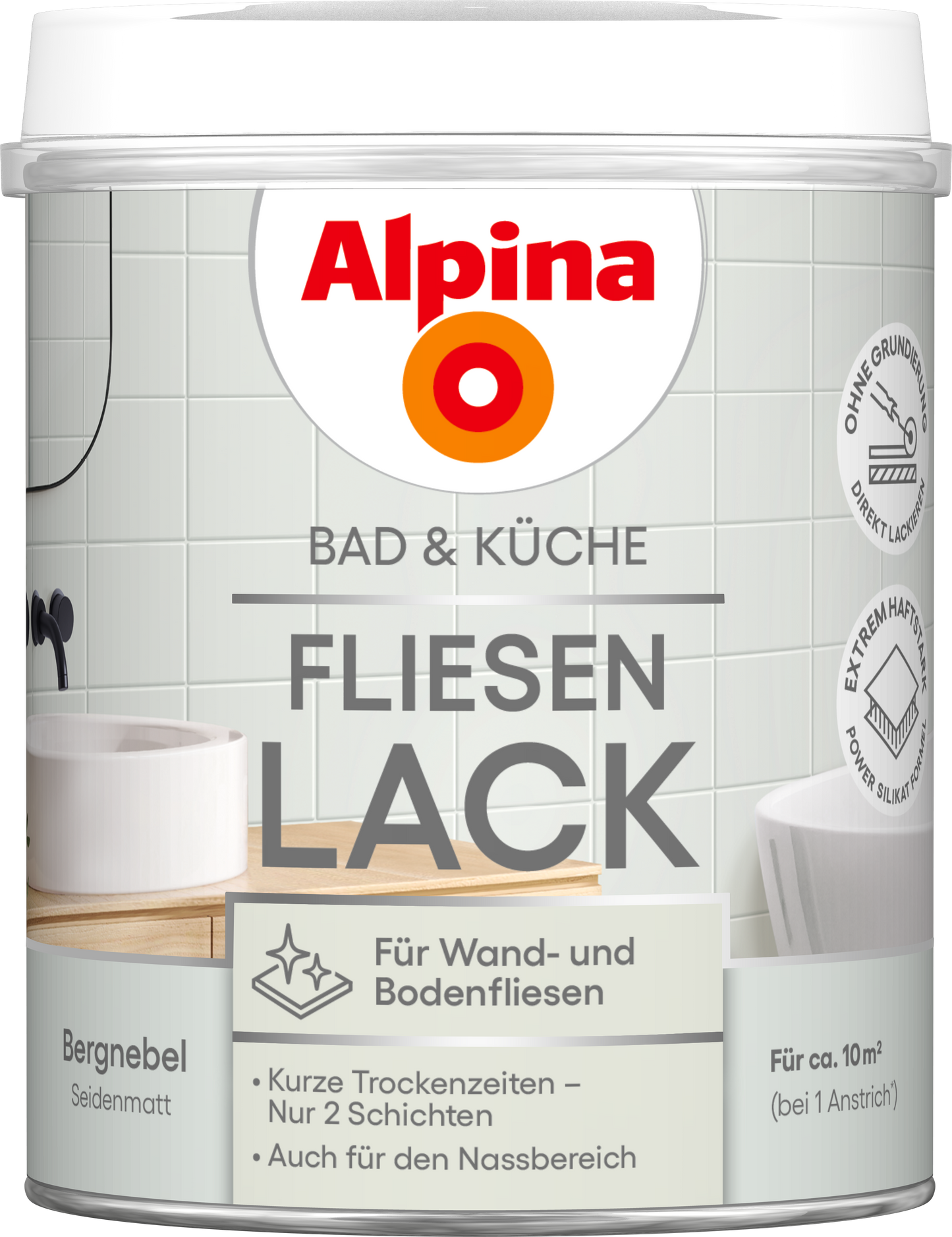 Alpina Bad & Küche Fliesen-Lack Bergnebel SM 750ml