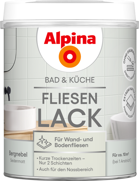 Alpina Bad & Küche Fliesen-Lack Bergnebel SM 750ml